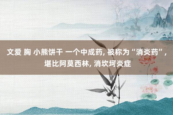 文爱 胸 小熊饼干 一个中成药， 被称为“消炎药”， 堪比阿莫西林， 消坎坷炎症